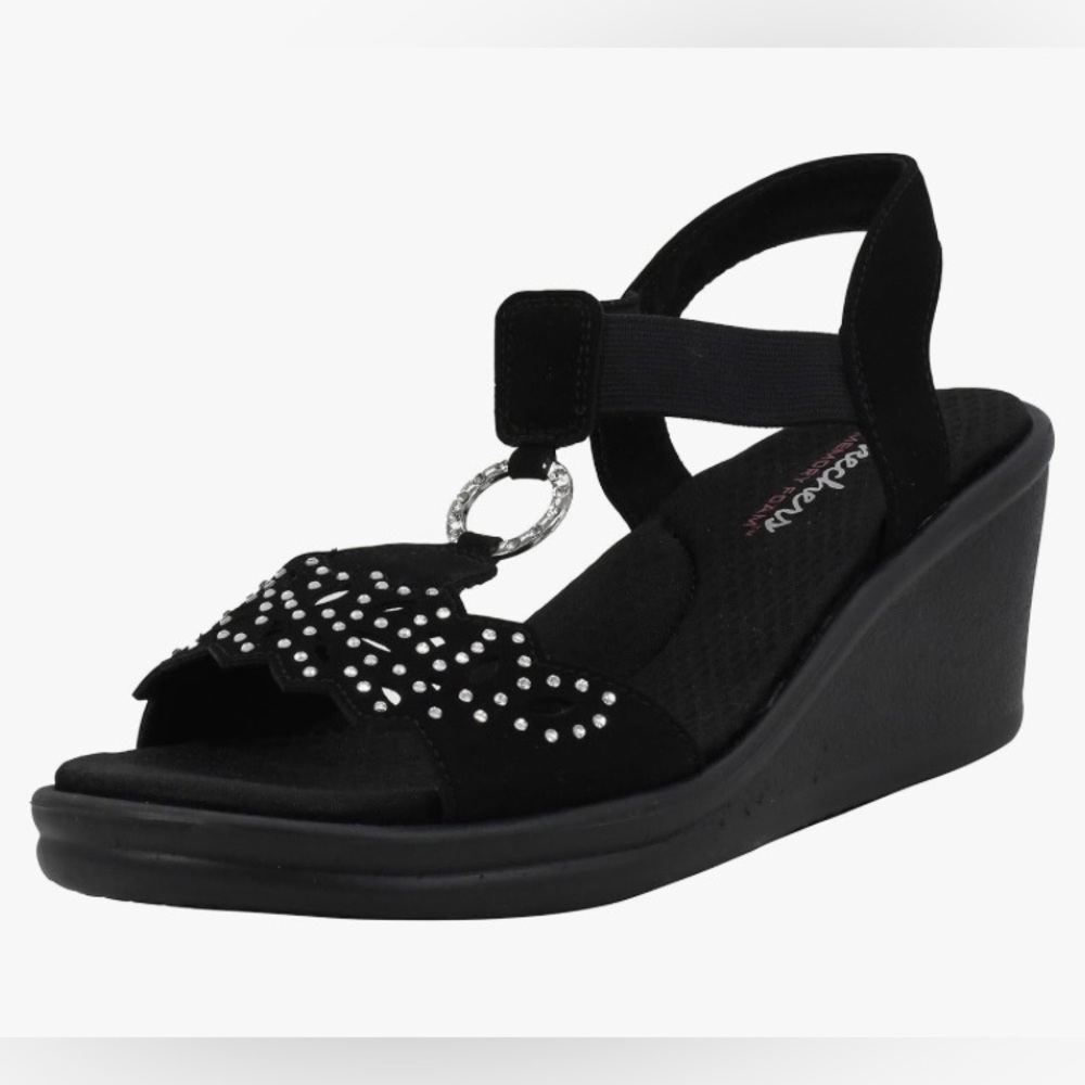 Skechers Cali Women's Black Wedge Sandals women’s size 10-NWT